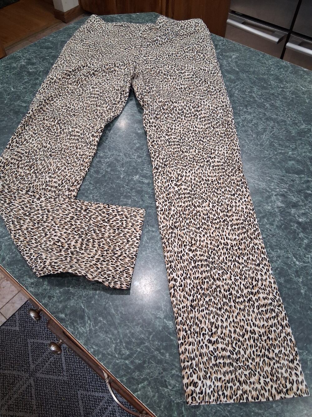 J. McLaughlin Baxter Size 10 Cheetah Ankle Pants Stretch Jeans Animal Print